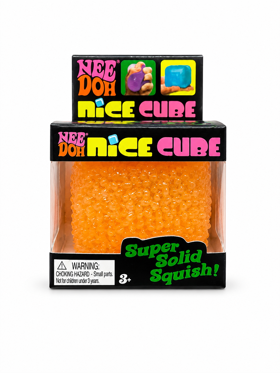 NeeDoh Nice Cube – Super Solid Squish Sensory Fidget Toy (Orange)